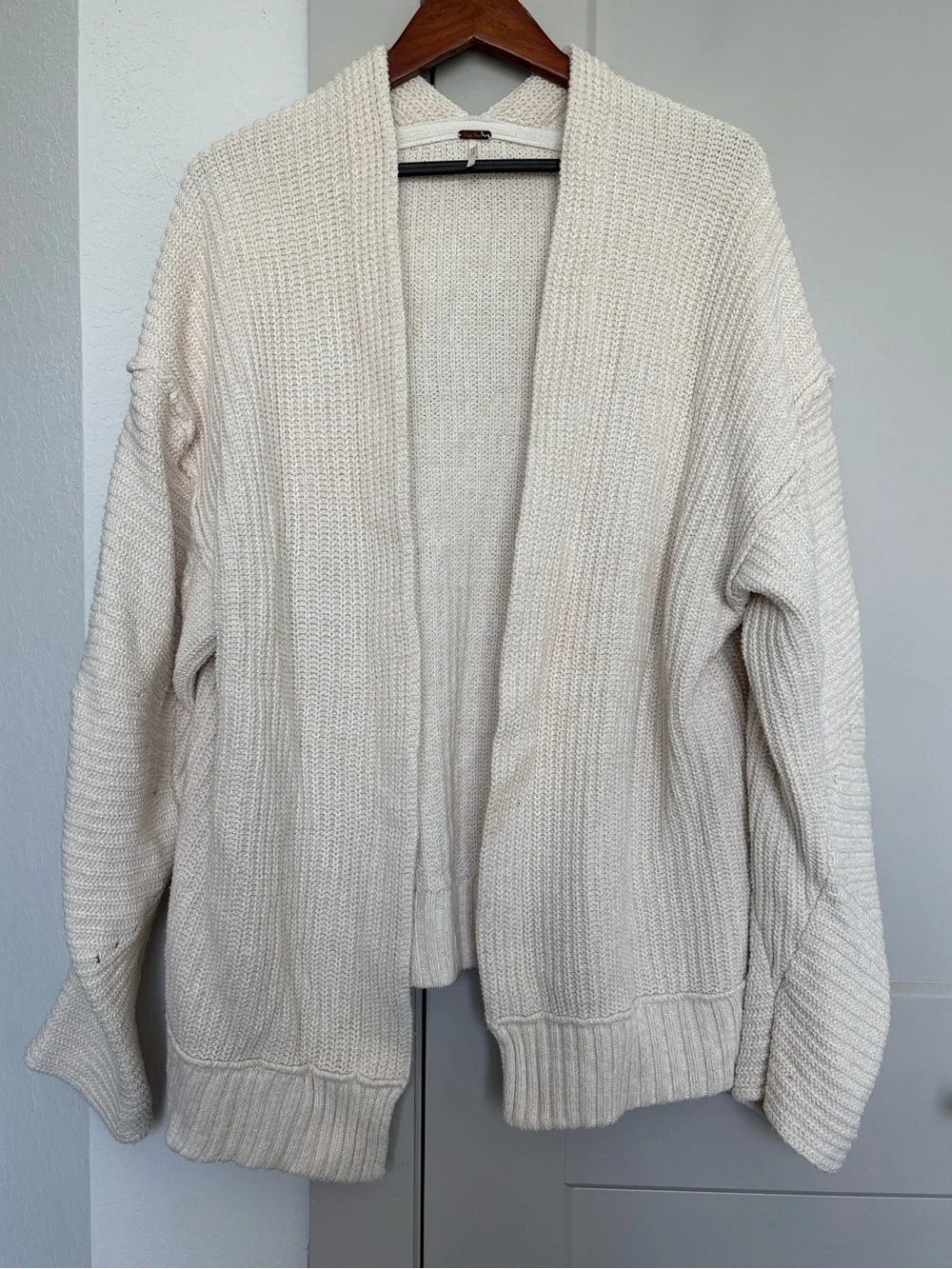 FREE PEOPLE NIGHTINGALE CARDI IVORY CREAM CARDIGAN WOMENS MEDIUM